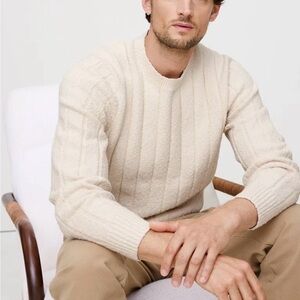 Banana Republic Textured Cream Pullover